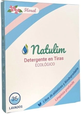 Detergente tiras biodegradable floral 40 lavados Natulim